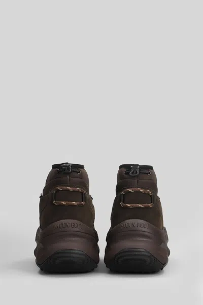 Moon Boot Mb Moon247 Slip On Sneakers In Brown Polyester In Brown