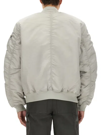 Alpha Industries Quilted Zip-front Bomber Jacket In Gray