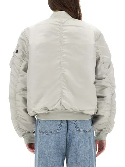 Alpha Industries Quilted Zip-front Bomber Jacket In Gray