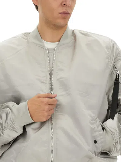 Alpha Industries Quilted Zip-front Bomber Jacket In Gray