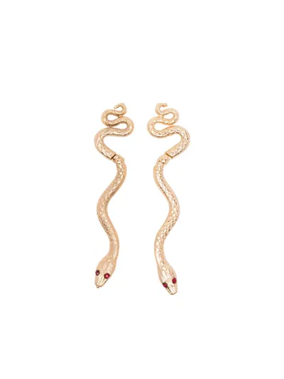 Blaklace Snake Earrings In Gold