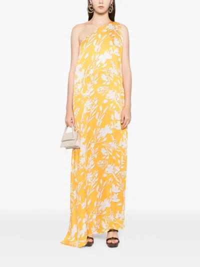 Blaklace Floral Lace Dress In Yellow