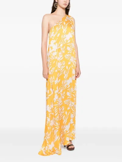 Blaklace Floral Lace Dress In Yellow