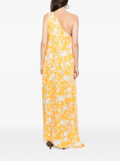 Blaklace Floral Lace Dress In Yellow