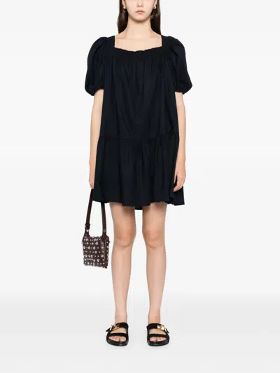 Blaklace Gathered Detailing Dress In Black