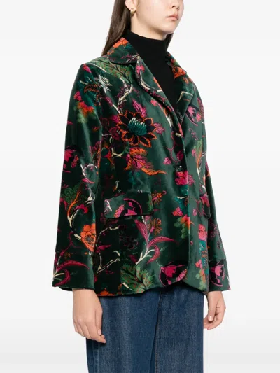 Blaklace Floral Print Jacket In Green