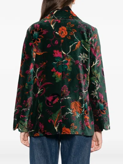 Blaklace Floral Print Jacket In Green