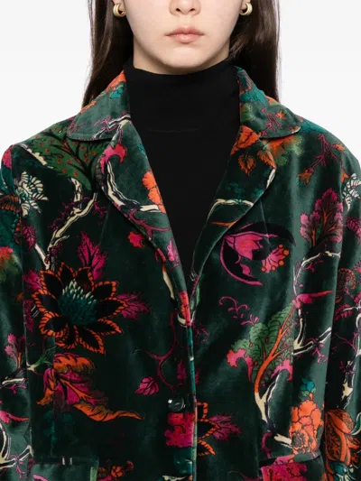 Blaklace Floral Print Jacket In Green