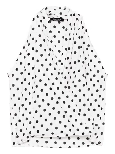Blaklace Polka-dot Blouse In White