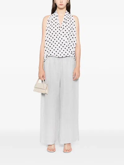 Blaklace Polka-dot Blouse In White