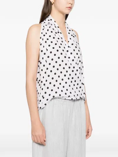 Blaklace Polka-dot Blouse In White