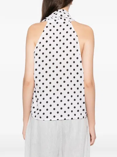 Blaklace Polka-dot Blouse In White