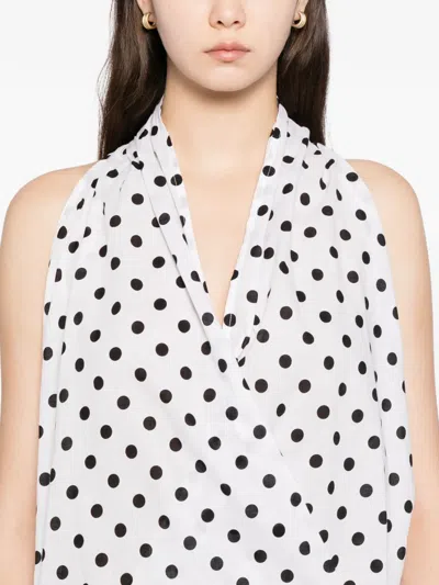 Blaklace Polka-dot Blouse In White