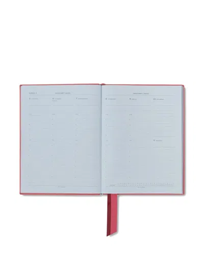 Smythson 2026 Soho Weekly Vertical Diary (14cm X 19.6cm) In Red