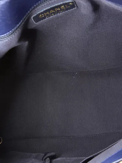 Pre-owned Chanel Elegant Cc Tote Quilted Lambskin Large Satchel In Black