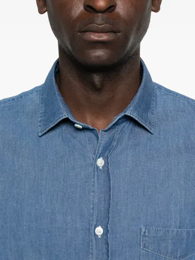 Hartford Pocket Denim Shirt In Blue
