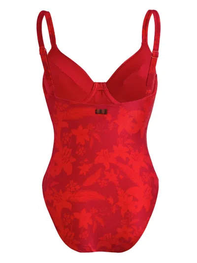 Vilebrequin Flower Power Underwire One-piece Swimsuit In Red