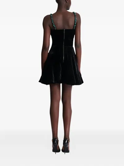 Balmain Jewel-embellished Velvet Dress In Black