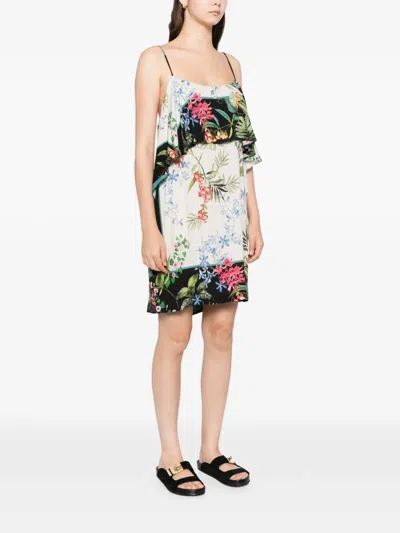 Blaklace Floral Ruffled Dress In White