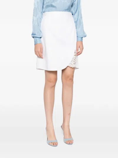 Blaklace Lace-detail Mini Skirt In White