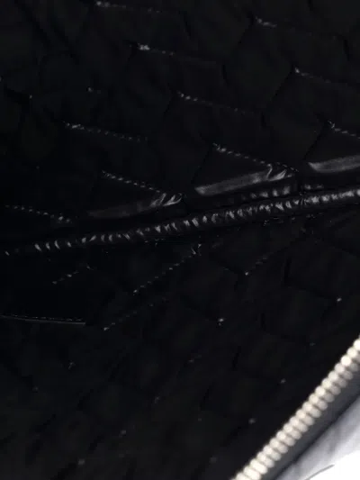 Pre-owned Chanel O Case Chevron Caviar Medium Clutch Bag In Black