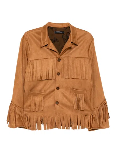 Blaklace Fringe Pockets Jacket In Brown