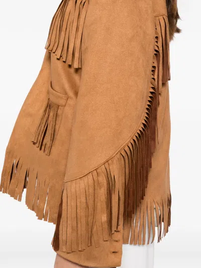 Blaklace Fringe Pockets Jacket In Brown