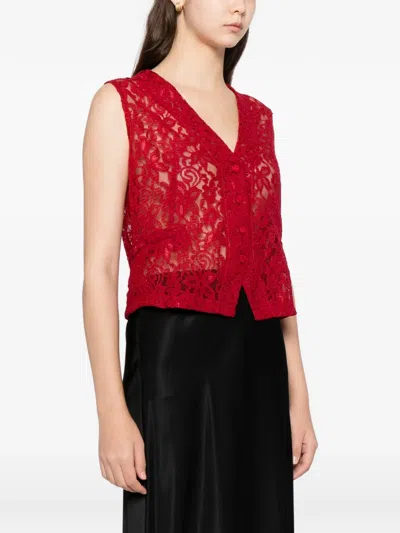 Blaklace Lace Tank Top In Red