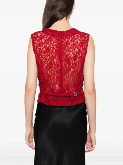 Blaklace Lace Tank Top In Red
