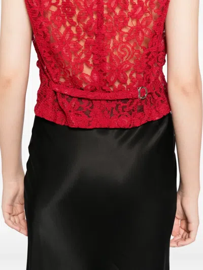 Blaklace Lace Tank Top In Red
