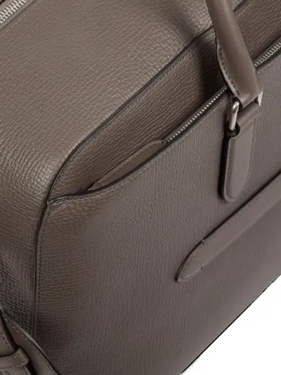 Smythson Leather Top-handle Travel Bag In Brown