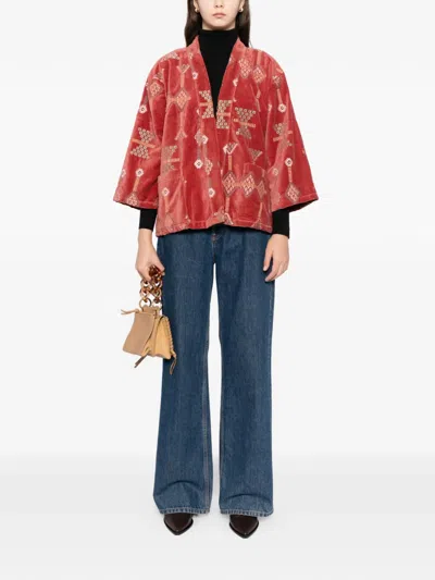 Blaklace Embroidered Jacket In Orange