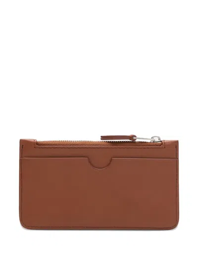 Ami Alexandre Mattiussi Ami De Coeur Zipped Card Holder In Brown