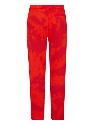 Vilebrequin Flower-pattern Trousers In Red