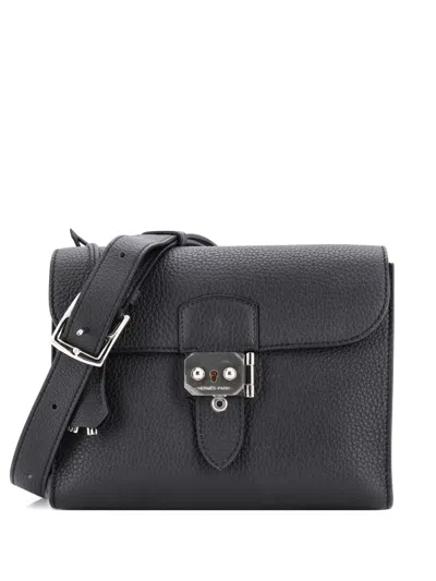 Pre-owned Hermes Sac A Depeches Messenger Bag Togo 21 Crossbody Bag In Gray