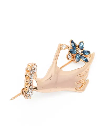 Blaklace Gem Embellishment Brooche In Gold