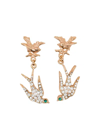Blaklace Swallow Earrings In Gold