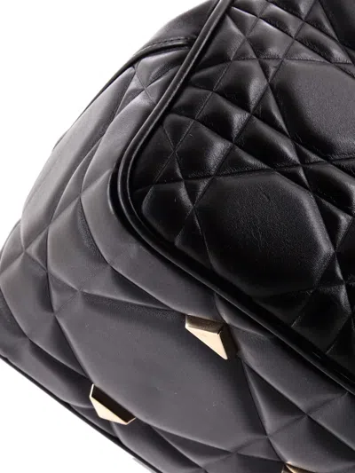 Pre-owned Dior Lady 95.22 Bag Cannage Embossed Leather Large Tote Bag In Black