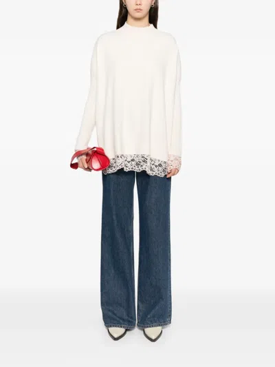 Blaklace Lace Trim Top In Neutral