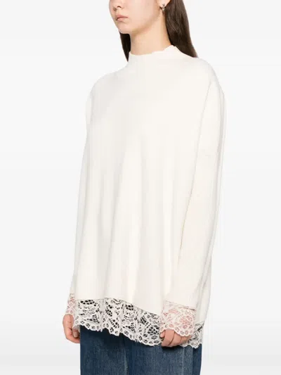 Blaklace Lace Trim Top In Neutral