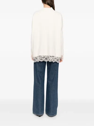 Blaklace Lace Trim Top In Neutral