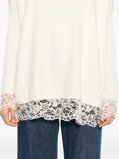Blaklace Lace Trim Top In Neutral