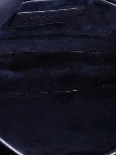 Pre-owned Saint Laurent Sunset Satchel Leather Medium Crossbody Bag In Blue