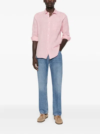 Hartford Linen Shirt In Pink