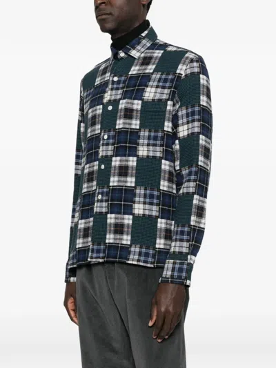 Hartford Patchwork Checked Shirt In Multi