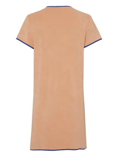 Vilebrequin Logo-patch Pocket Midi Dress In Brown