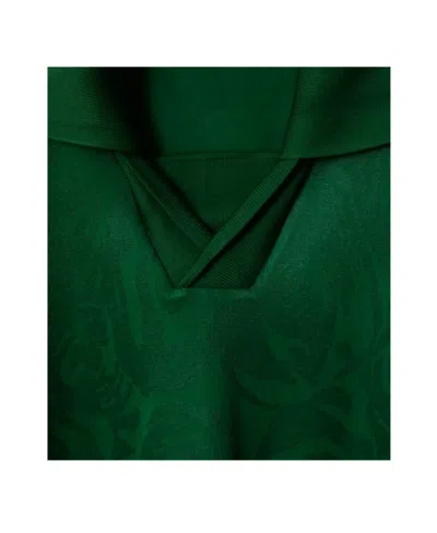 Burberry Rose Jacquard Polo Shirt In Green