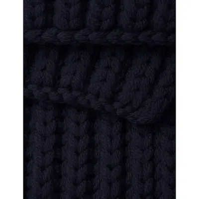 Prada Womens Blue Wool Knitted Wool Scarf In Blue