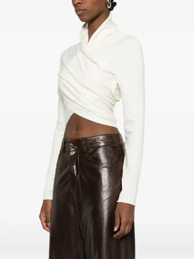 Alberta Ferretti Crossover Top In White