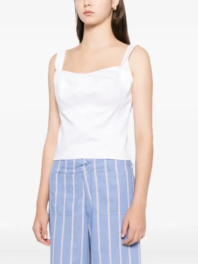 Blaklace Panelled Top In White